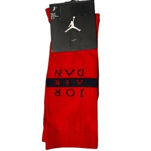 NWT Jordan Air Jordan Seasonal Print Crew Basketball Socks Red L/G 1 Pair